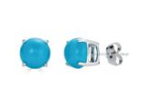 FJC Finejewelers 14k White Gold 7mm Round Compressed Turquoise Stud Earrings style: E4043TQ14KW