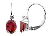 Finejewelers 6x4mm Created Ruby and White Topaz Leverback Earrings style: E4600CRR