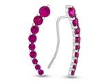 FJC Finejewelers Sterling Silver Created Ruby Earrings Climbers with Wirehook style: E7896CRR