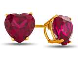 FJC Finejewelers 7x7mm Heart Shaped Created Ruby Post-With-Friction-Back Stud Earrings style: E7975CRR14KY