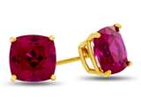 Finejewelers 7x7mm Cushion-Cut Created Ruby Post-With-Friction-Back Stud Earrings style: E8053CRR10KY