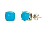 FJC Finejewelers 10k Yellow Gold 7x7mm Cushion-Cut Compressed Turquoise Stud Earrings style: E8053TQ10KY