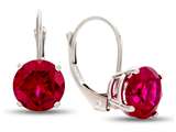 FJC Finejewelers 7x7mm Round Created Ruby Lever-back Drop Earrings style: E8116CRR10KW