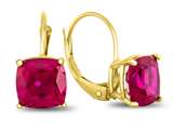 FJC Finejewelers 7x7mm Cushion-Cut Created Ruby Lever-back Drop Earrings style: E8117CRR10KY