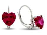 Finejewelers 7x7mm Heart Shaped Created Ruby Lever-back Drop Earrings style: E8119CRR10KW