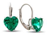 FJC Finejewelers 7x7mm Heart Shaped Simulated Emerald Lever-back Drop Earrings style: E8119SIME14KW