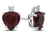 FJC Finejewelers 10k White Gold 7mm Heart Shaped Created Ruby with White Topaz Earrings style: E824904