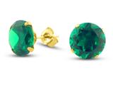 FJC Finejewelers 10k Yellow Gold 10mm Round Simulated Emerald Stud Earrings style: E8450SIME10KY