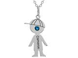 <b>Engravable</b> FJC Finejewelers Boy Personalized Name Pendant Necklace with Simulated Birthstone 18 Inch Chain style: P8734
