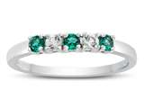 FJC Finejewelers 2.5mm Created Emerald and White Topaz Band / Ring style: R10049MUL15