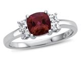 FJC Finejewelers 925 Sterling Silver 6x6mm Cushion-Cut Created Ruby and White Topaz Ring style: R10567SPMUL4