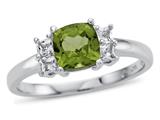 FJC Finejewelers 925 Sterling Silver 6x6mm Cushion-Cut Peridot and White Topaz Ring style: R10567SPMUL7