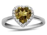 FJC Finejewelers 10k White Gold 6mm Heart Shaped Citrine with White Topaz accent stones Halo Ring style: R1079201