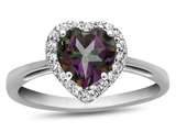 FJC Finejewelers 10k White Gold 6mm Heart Shaped Mystic Topaz with White Topaz accent stones Halo Ring style: R1079207