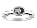 Finejewelers 6x4mm Solitaire Oval Mystic Topaz Bamboo Ring style: R7905MT