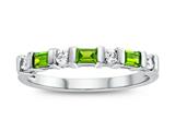 FJC Finejewelers 3x2mm Baguette Peridot and Created White Sapphire Band Ring style: R8166P