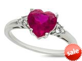 FJC Finejewelers 8mm Heart Shaped Created Ruby and Created White Sapphire Ring style: R8514CRRCRWS