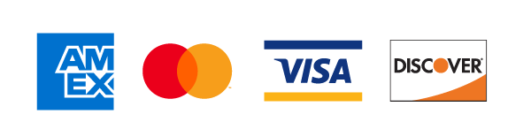 American Express, Visa, Master Card, Discover
