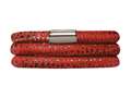 Endless Jennifer Lopez Red Reptile, 60cm/8.0inch Triple Leather Bracelet Steel Finish 100260