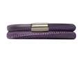 Endless Jewelry Purple Leather 42cm/8.5inch Double Leather Bracelet Steel Finish