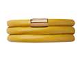 Endless Jewelry Yellow Leather 54cm/7.0inch Triple Leather Bracelet Gold-Tone Finish 1250954