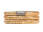 Endless Jennifer Lopez Golden Reptile, 63cm/8.5inch Triple Leather Bracelet Steel Finish Style number: 100163