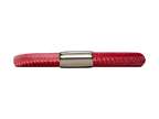 Endless Jewelry Red Leather 19cm/7.5inch Single Leather Bracelet Steel Finish Style number: 1210719