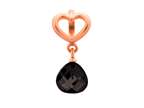 Endless Jewelry Black Heart Grip Drop Black Crystal Rose Gold-Tone Finish Style number: 633022