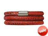 Endless Jennifer Lopez Red Reptile, 60cm/8.0inch Triple Leather Bracelet Steel Finish style: 100260