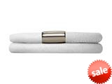 Endless Jewelry White Leather 38cm/7.5inch Double Leather Bracelet Steel Finish style: 1210838