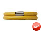 Endless Jewelry Yellow Leather 38cm/7.5inch Double Leather Bracelet Steel Finish style: 1210938