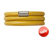 Endless Jewelry Yellow Leather 60cm/8.0inch Triple Leather Bracelet Steel Finish style: 1210960