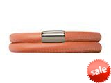 Endless Jewelry Coral Leather 40cm/8.0inch Double Leather Bracelet Steel Finish style: 1211040