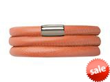Endless Jewelry Coral Leather 54cm/7.0inch Triple Leather Bracelet Steel Finish style: 1211054