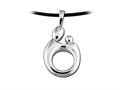 Large Sterling Silver Mother and Child® Dimensional Pendant Necklace by Janel Russell m193s41c