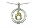 Mother and Child® Sterling Silver Circle Pendant Necklace and 14k Yellow Gold Charm by Janel Russell m229sy41mc