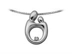 Sterling Silver Mother and Child Pendant Necklace with Diamond by Janel Russell Style number: 1918W103