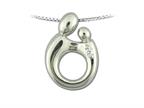 Large Sterling Silver Mother and Child Pendant Necklace by Janel Russell Style number: M272S41M