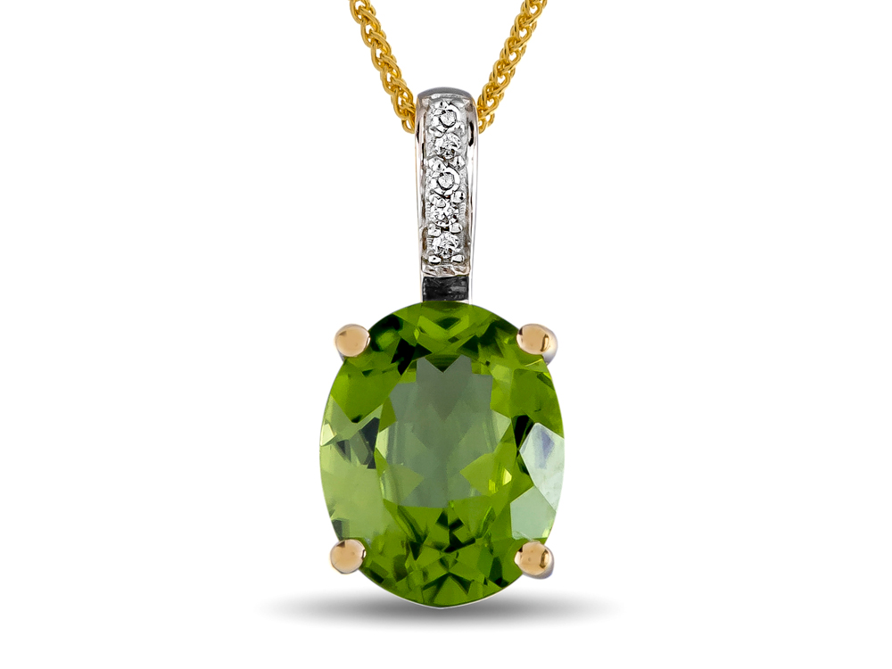 LALI Classics 14k Peridot Oval Pendant Necklace LALI1052