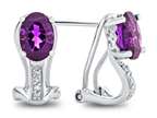 LALI Classics 14k White Gold Amethyst Oval Earrings Style number: LALI1005