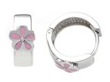 Finejewelers 925 Sterling Silver Childrens Hoop Earrings with Pink Flower style: 503390