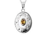 FJC Finejewelers Sterling Silver Oval Locket Pendant Necklace with Genuine Citrine November Birthstone style: 503453
