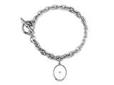 FJC Finejewelers Sterling Silver Oval Charm Locket Toggle Bracelet style: 50DB8