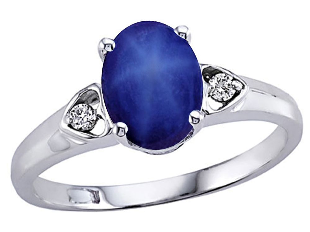 Tommaso Design Created Star Sapphire Oval 8x6mm Ring 24609