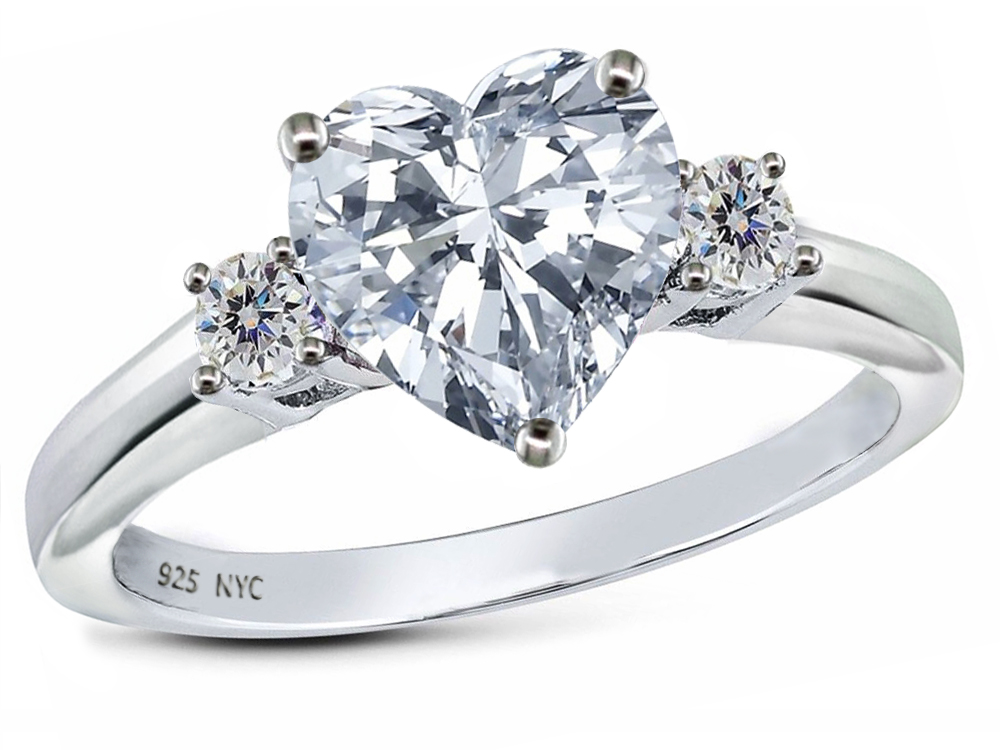Star K 8mm Heart Shape White Topaz Ring | 306264 | Finejewelers.com
