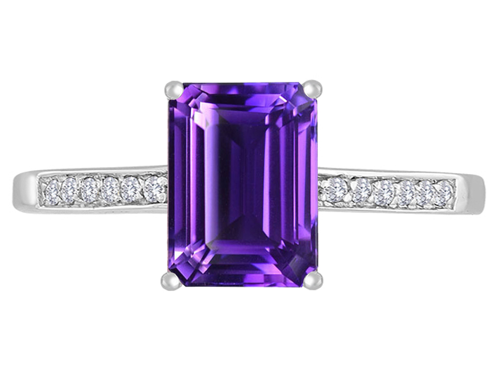 Star K 8x6mm Amethyst Solitaire Engagement Ring 311115
