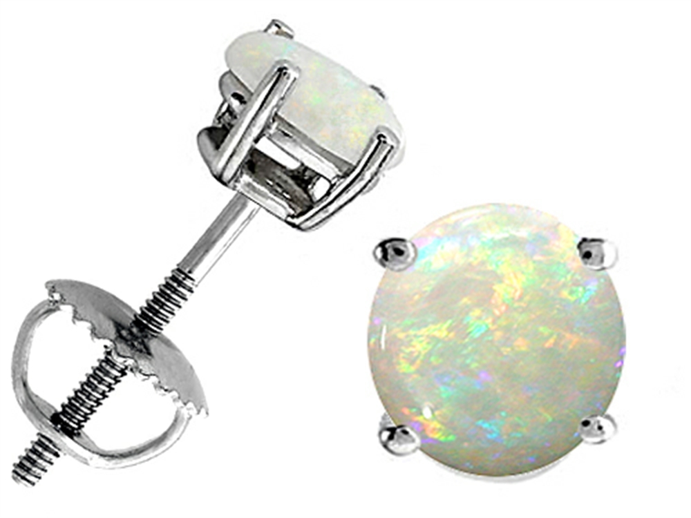 opal screw back earrings