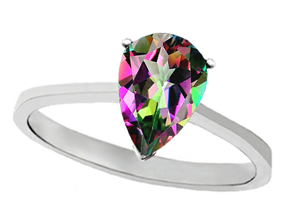 Pear Shape Mystic Topaz Handmade Ring Rainbow Mystic Topaz Unique Engagement Ring