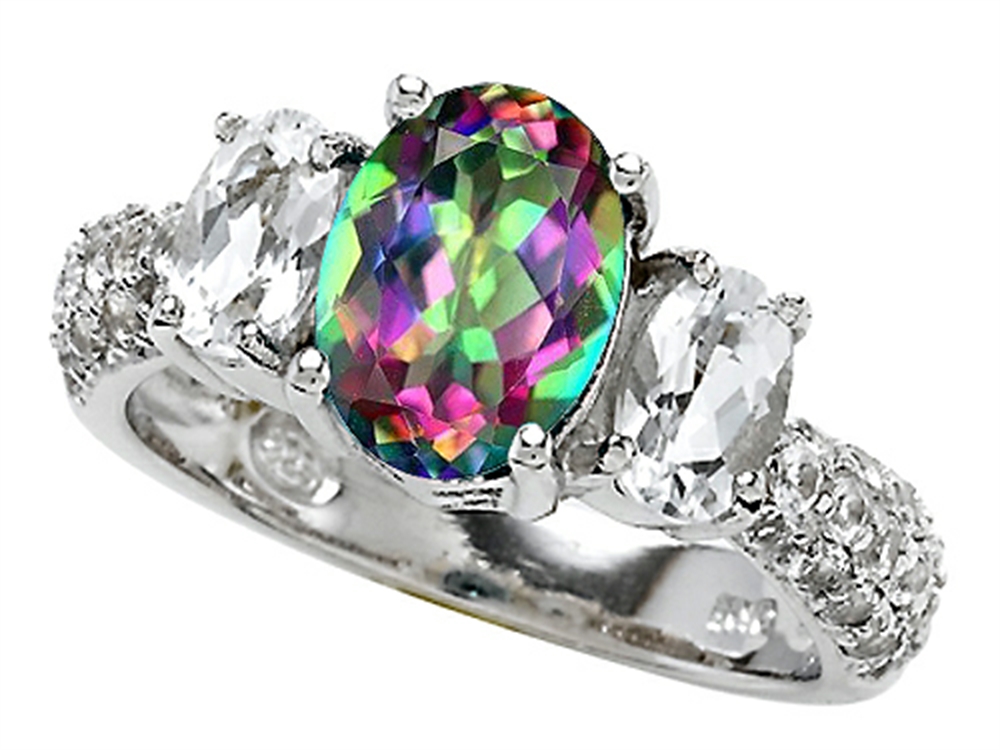 Star K Oval Rainbow Mystic Topaz Ring 307281 Finejewelers