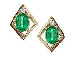 Tommaso Design™ Oval 6x4mm Genuine Emerald Earrings style: 21173